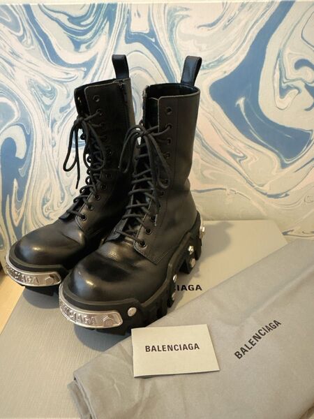 BALENCIAGA バレンシアガ BULLDOZER レースアップブーツ 36 23cm ブルドーザー 2025現行 黒