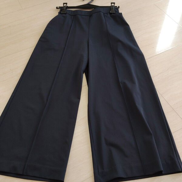GEORGES RECH ワイドパンツネイビー36 #19 ウエストゴム ワイド