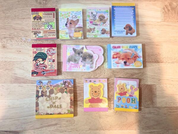 平成レトロ メモ帳 ミニ まとめ売り Y2K 犬 モンチッチ プーさん チップとデール メモ