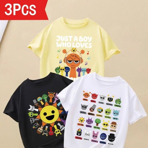 スプランキー SPRUNKI Tシャツ 半袖 子供服 キッズ 3点セット
