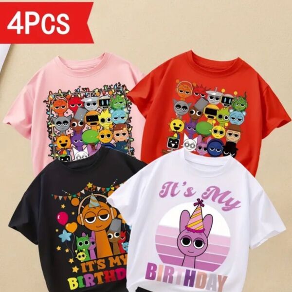 スプランキー SPRUNKI Tシャツ 半袖 子供服 キッズ 4点セット
