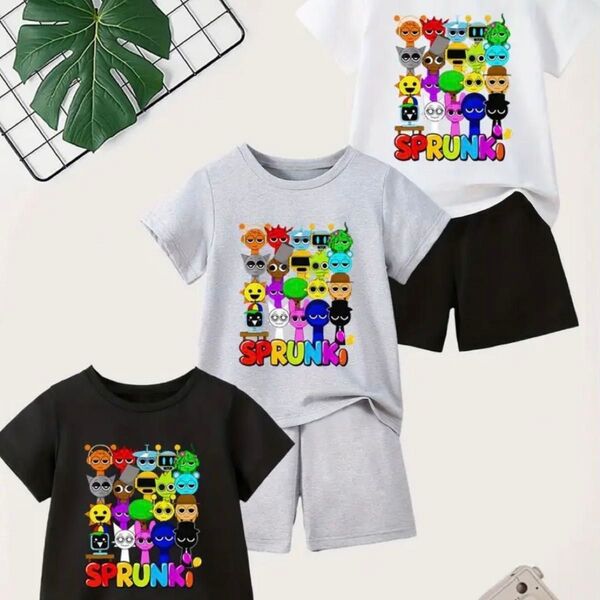スプランキー SPRUNKI Tシャツ 半袖 短パン 子供キッズ 上下3セット