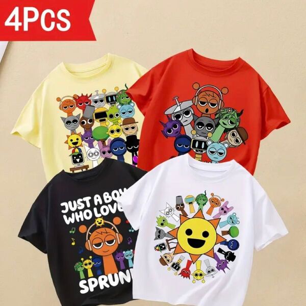 スプランキー SPRUNKI Tシャツ 半袖 子供服 キッズ 4点セット
