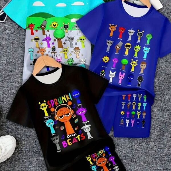 スプランキー SPRUNKI Tシャツ 半袖 短パン 子供キッズ 上下3セット