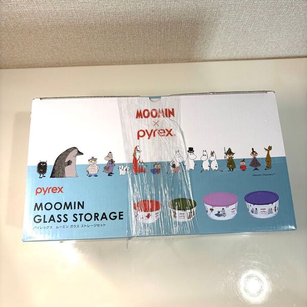 【未使用品】 ムーミン×パイレックス ガラス ストレージセット 保存容器 4個