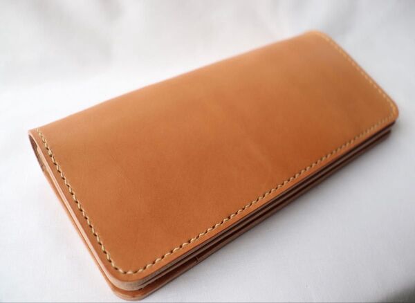 本革 栃木レザー 長財布 ヌメ革 ナチュラル 受注制作品 コメント欄にご連絡下さい