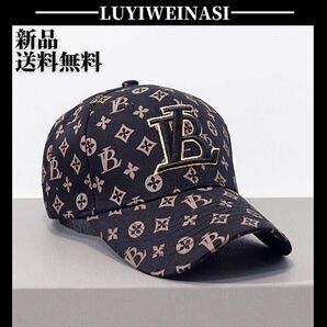 激レア物★新品 モノグラムロゴ刺繍キャップ CAP 帽子 ブラック【LUYIWEINASI】 \送料無料・SALE開催中/