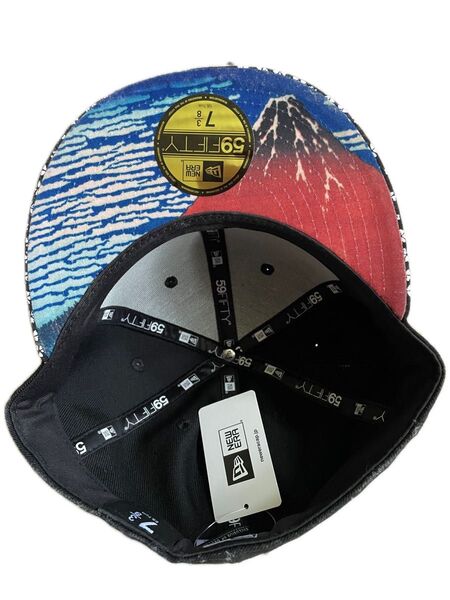NEW ERA 59FIFTY 浮世絵 葛飾北斎 凱風快晴 ブラック 小紋バイザー タグ付き 未使用 7 3/8 58.7cm