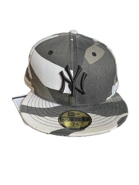 NEW ERA ニューヨーク・ヤンキース キャップ 59FIFTY 迷彩柄 白黒 7 3/4 58.7cm
