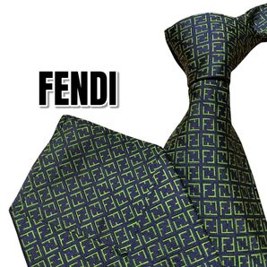 FENDI フェンディ グリーン/ネイビー系 総柄 イタリア製