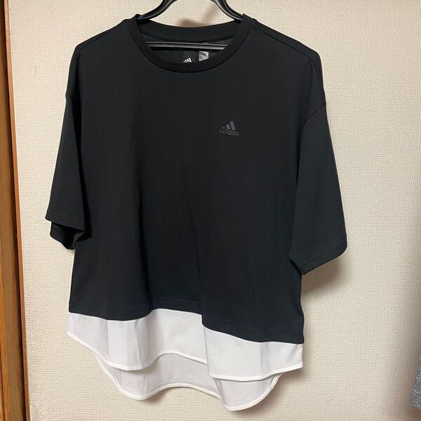 アディダス レイヤード ルーズフィット半袖コットンTシャツ adidas