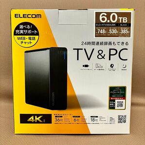 ELECOM 外付けHDD テレビ録画向け 6TB 据え置き型 ELD-HTV060UBK エレコム