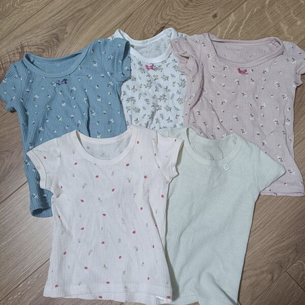 女の子 肌着 インナー 半袖 80 5枚まとめ売り インナー