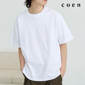 coen コーエン USAコットンポケットTシャツ Lサイズ ホワイト