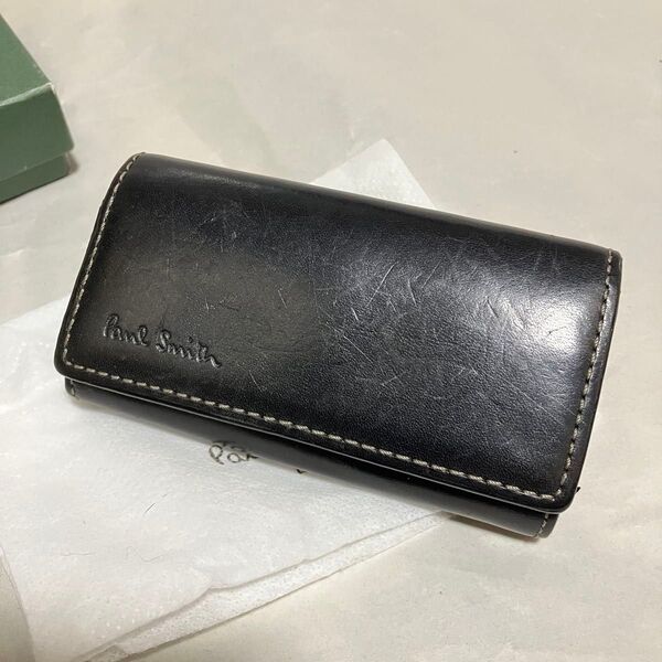【Paul Smith / ポールスミス】 牛革 レザー / 4連キーケース 黒