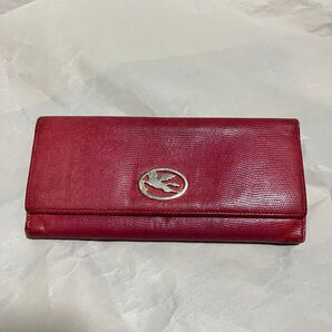 レア【ヴィンテージ】【ETRO / エトロ】 リザード / レザー 長財布 赤