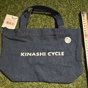 ☆新品未使用品☆ 木梨サイクル 缶バッジ付デニムトートバック