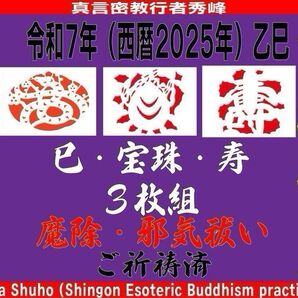 吉祥宝来2025年令和7年 干支巳・宝珠・宝船【祈祷済】