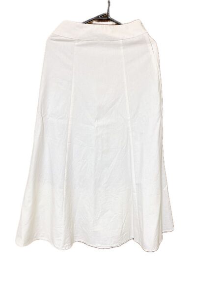 【USED品】GU リネンブレンドフレアロングスカート Mサイズ 30 NATURAL