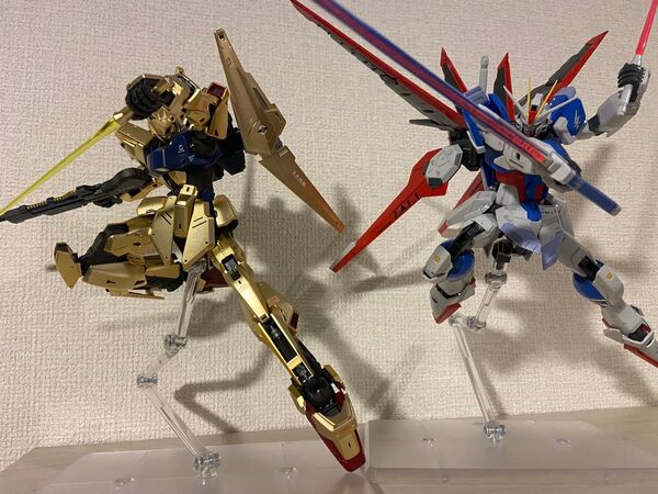 【組立済みジャンク品・2点セット】 MG フォースインパルスガンダム、百式