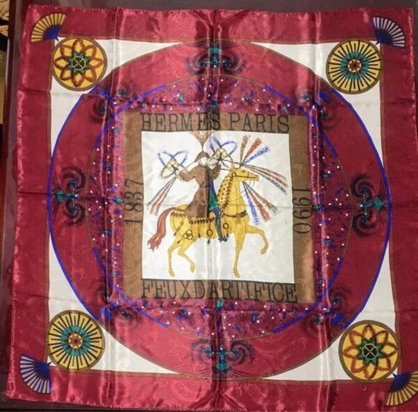エルメス カレ90 シルクスカーフ FEUXDARTIFICE(花火)希少