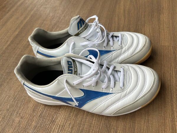 モレリア SALA ELITE IN スーパーホワイトパール×レーザーブルー 【MIZUNO|ミズノ】フットサルシューズ