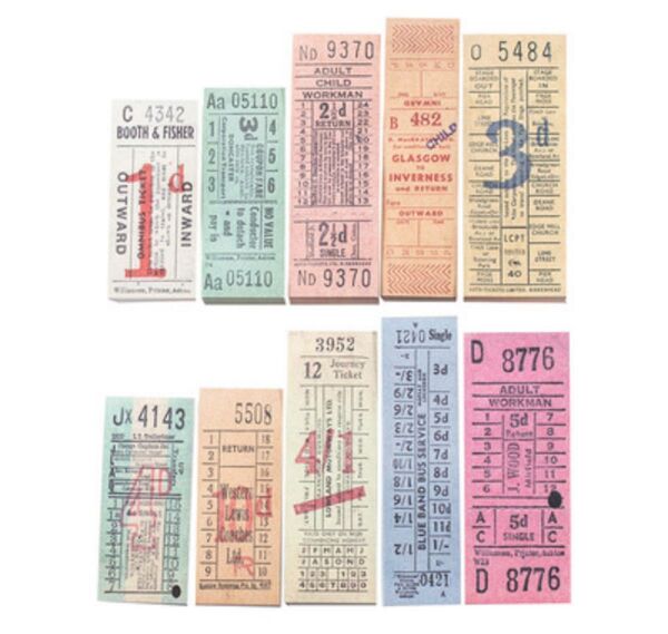 新品 チケット風 10種 1000枚 ジョブチケ 重複なし スクラップブッキング ジャンクジャーナル コラージュ 切符 素材紙