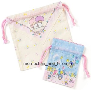 {Sanrio*ki Kirara * handkerchie seems . pouch 2 pieces set * Little Twin Stars * pretty * convenience }