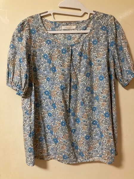 chocol raffine robe ショコラフィネローブ花柄シャツ カットソー ブルー系