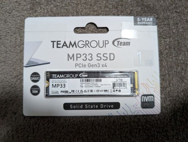 【TLC NAND】TEAM MP33(1TB) TM8FP6001T0C101 M.2 NVMe SSD