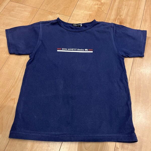 美品 べべ 半袖tシャツ 130サイズ 男の子 ネイビー Bebe
