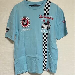 カミナリモータース2000GTTシャツ水色 古着