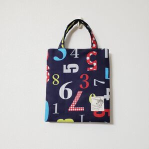 ちびバッグ (北欧数字柄)ハンドメイド 手作り 新品 トートバッグ