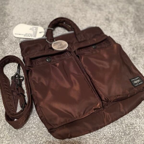 新品 PORTER TANKER FLYING HELMET BAG(S)MI-1ビンテージブラウン