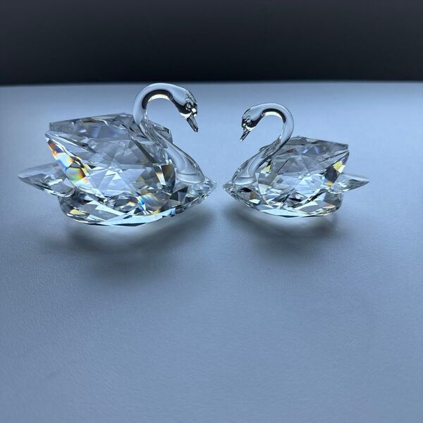 SWAROVSKI◆スワロフスキー◆スワン◆白鳥◆オブジェ◆2点◆L&M◆置物◆クリスタル◆フィギュア