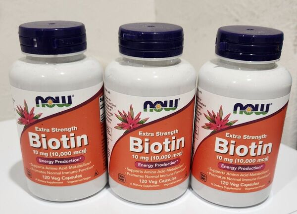NOW Foods ナウフーズ ビオチン 10mg (10000mcg)120粒× 3個セット