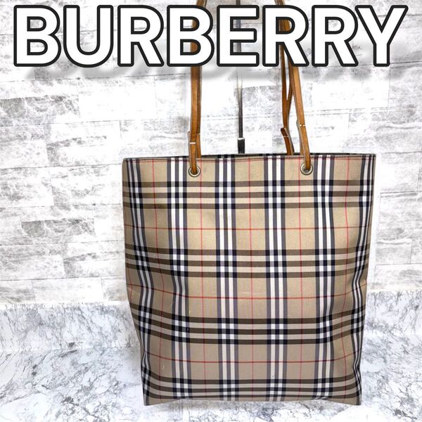 バーバリーロンドン ハンドバッグ トートバッグ ノバチェック BURBERRY ベージュ系