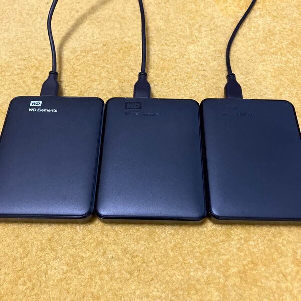 ウェスタンデジタル製 外付けHDD 1TB 3個セット
