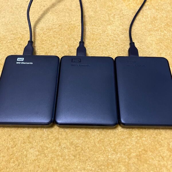 ウェスタンデジタル製 外付けHDD 1TB 3個セット