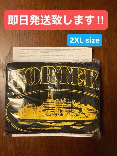 CORTEIZ ALCATRAZ OG TEE BLACK/YELLOW 2XL size