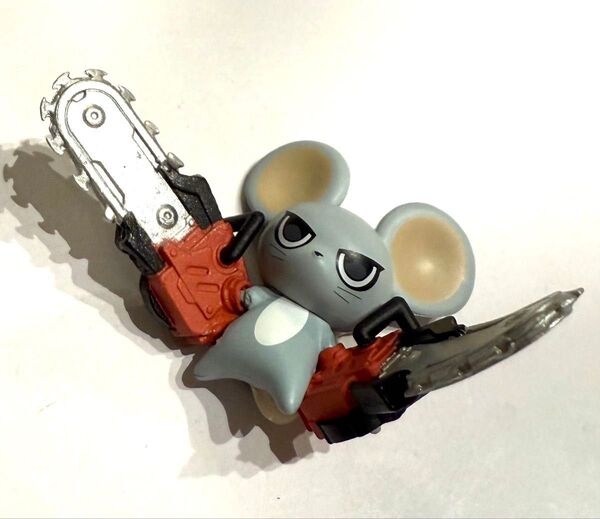 機動物 チェーンソーマウス グレー ガチャガチャ カプセルトイ ネズミ