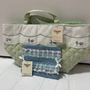 未使用 タグ付き 近沢レース スクエアバック ミニトート ティッシュケース 2個セット
