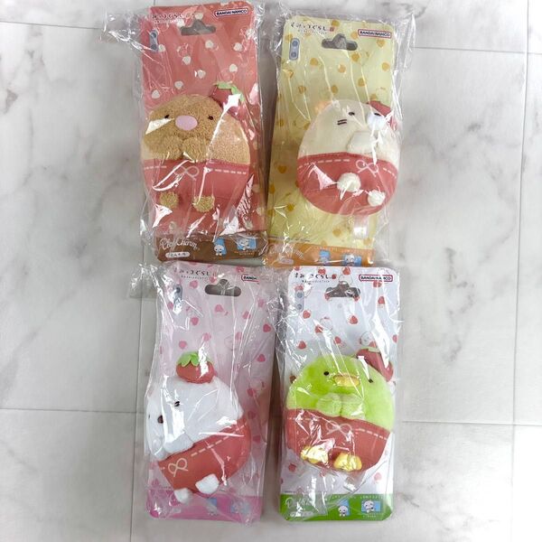 すみっコぐらし プレイチャーム ぬいぐるみマスコット 4個セット とんかつ とかげ ぺんぎん? しろくま スマホ スタンド