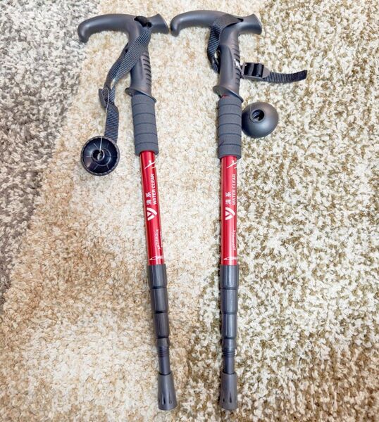 トレッキングポール トレッキングステッキ アウトドア ストック 杖 登山 I型グリップ
