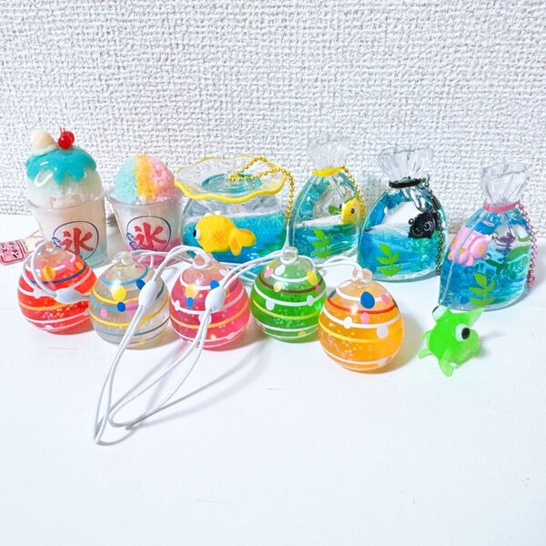 金魚鉢 オイルチャーム ヨーヨー キーホルダー リアルキッチン かき氷