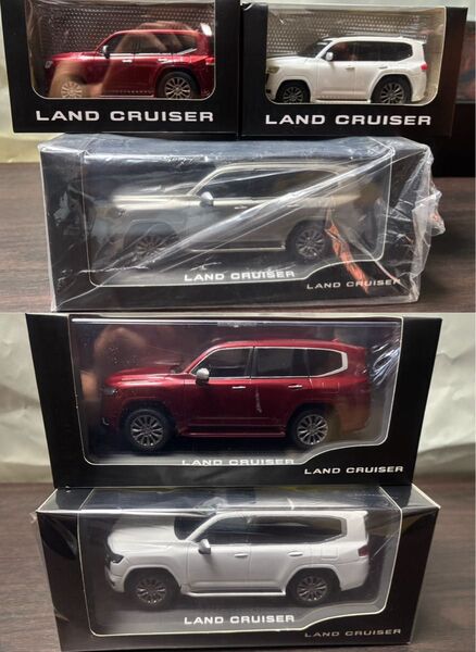 ランドクルーザー300 カラーサンプル 3台 アバンギャルドブロンズ ダークレッドマイカ プレシャスホワイト +プルバックカー2台