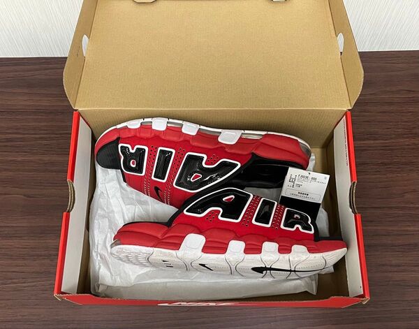 NIKE AIR MORE UPTEMPO SLIDE "UNIVERSITY RED" 28cm