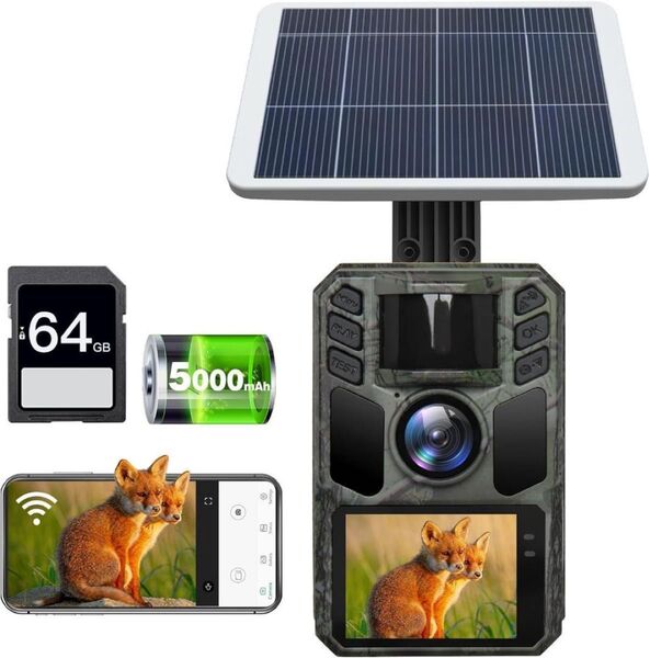 新品 トレイルカメラ ソーラー 防犯カメラ 赤外線カメラ 4K IP67防水防塵