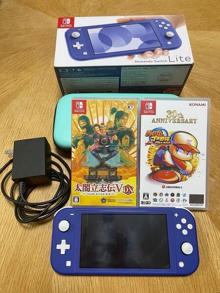 Nintendo Switch Lite ブルー 本体収納ケースµSDカード32GB&ゲームソフト2種付属