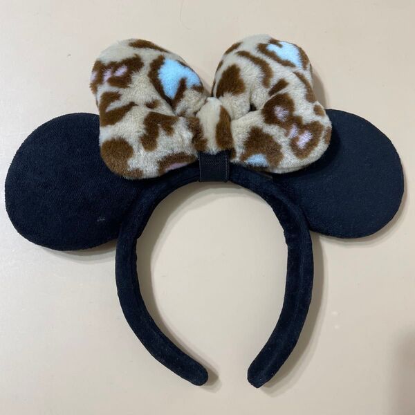 訳あり ディズニーリゾート レオパード リボン ミニー カチューシャ